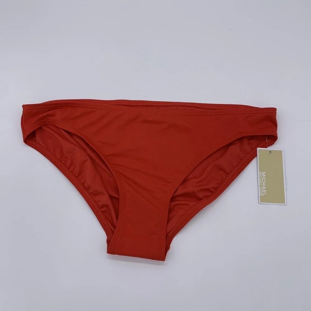 Michael Kors BRIGHT ORANGE Solid Hipster Brief Bikini Swim Bottom, US‎ X-Small